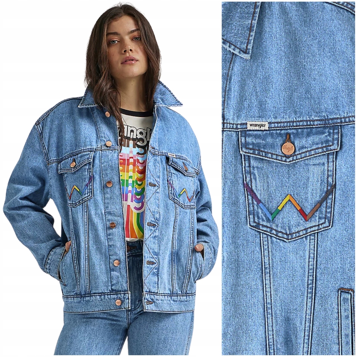 Wrangler Anti-fit Trucker Jacket volná dámská bunda katana džínová Xs