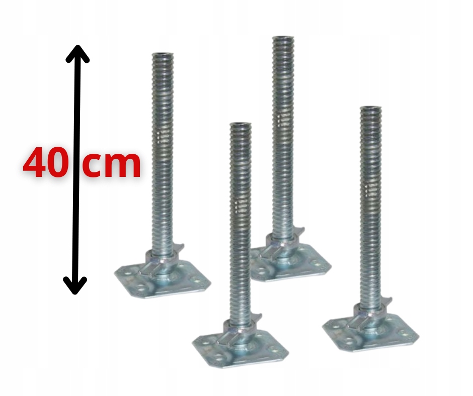 Univerzální šroubová základna pro fasádní lešení 40 cm 4 kusy