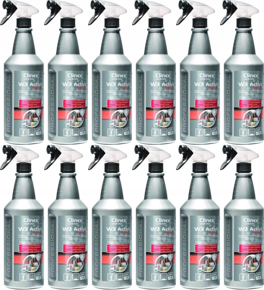 Płyn do sanitariatów Clinex W3 Active Shield 1 litr x 12 Sztuk