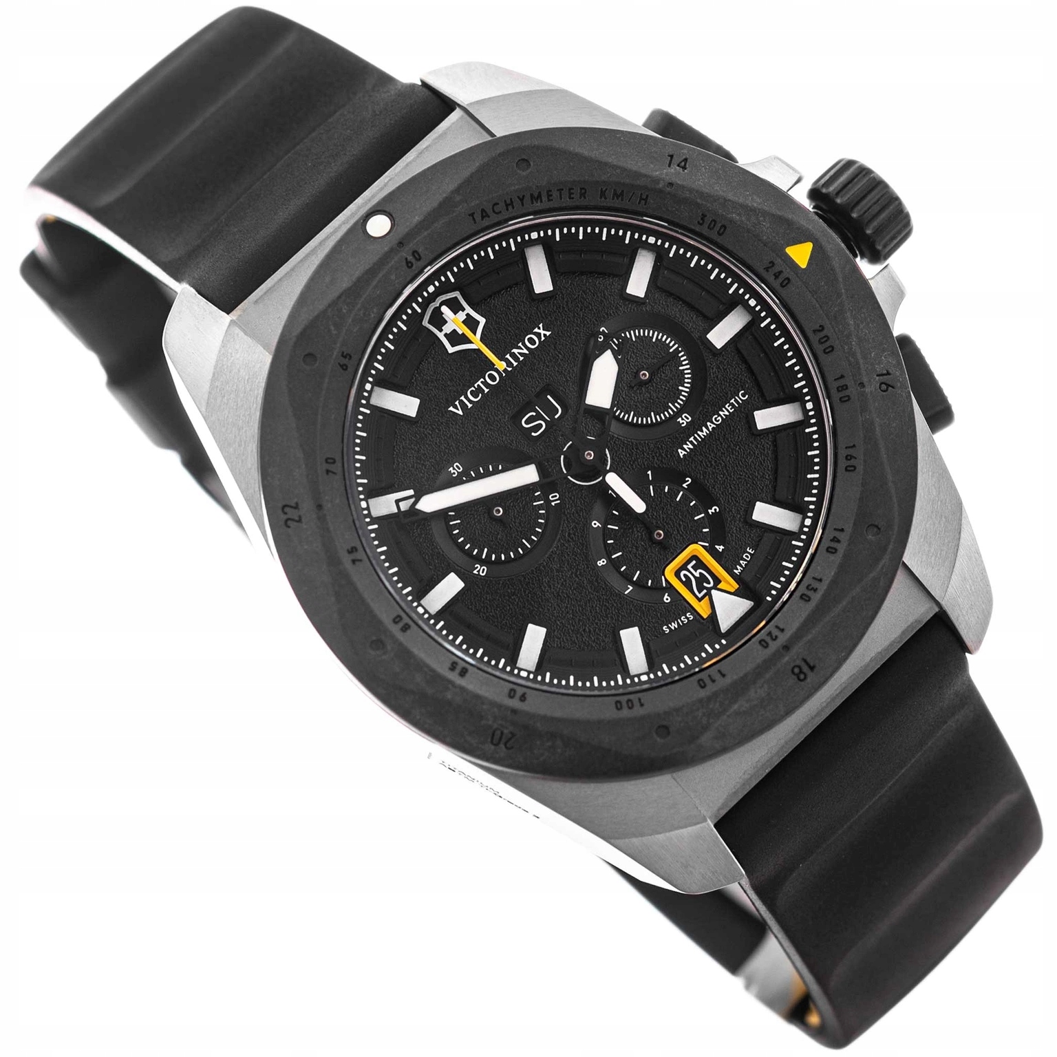 Pánské Hodinky Victorinox 242011 Inox Chrono Černé S Titanovým Řemínkem