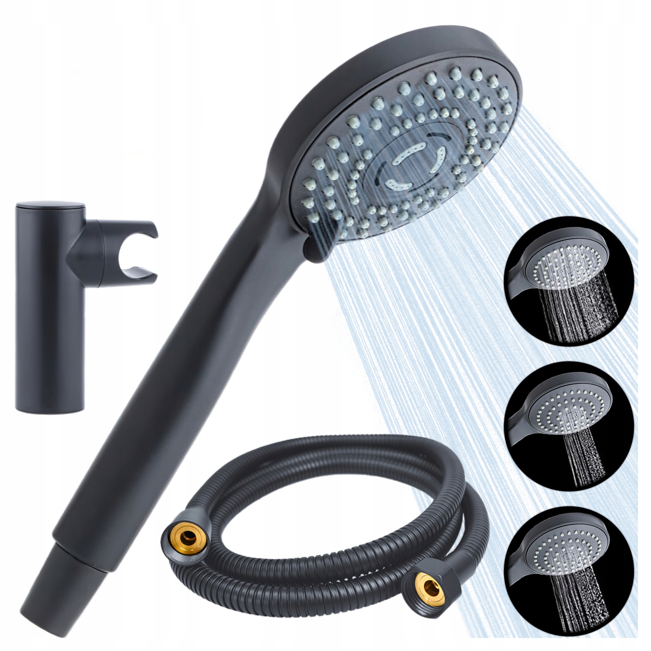 Sprchový set černá hadice sprchová hlavice Sotbe Lark Black LARK-SB-2483738