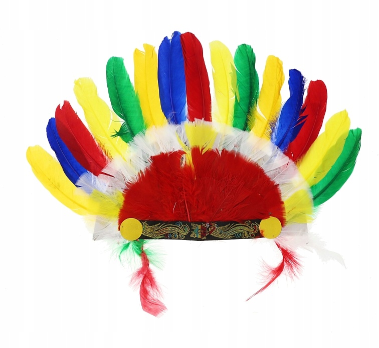 Pióropusz Indianina Apacza Kolorowy Duży Przebranie Pióra