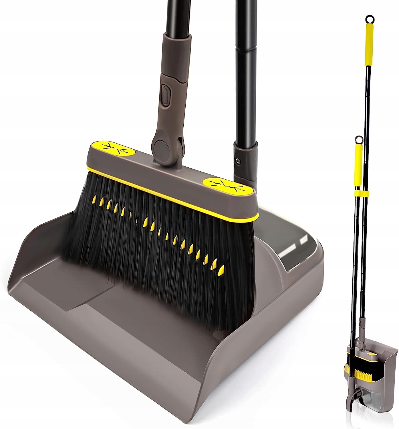 Levně Jehonn Leniuch s metlou a lopatkou, 138 cm hnědo-žlutý