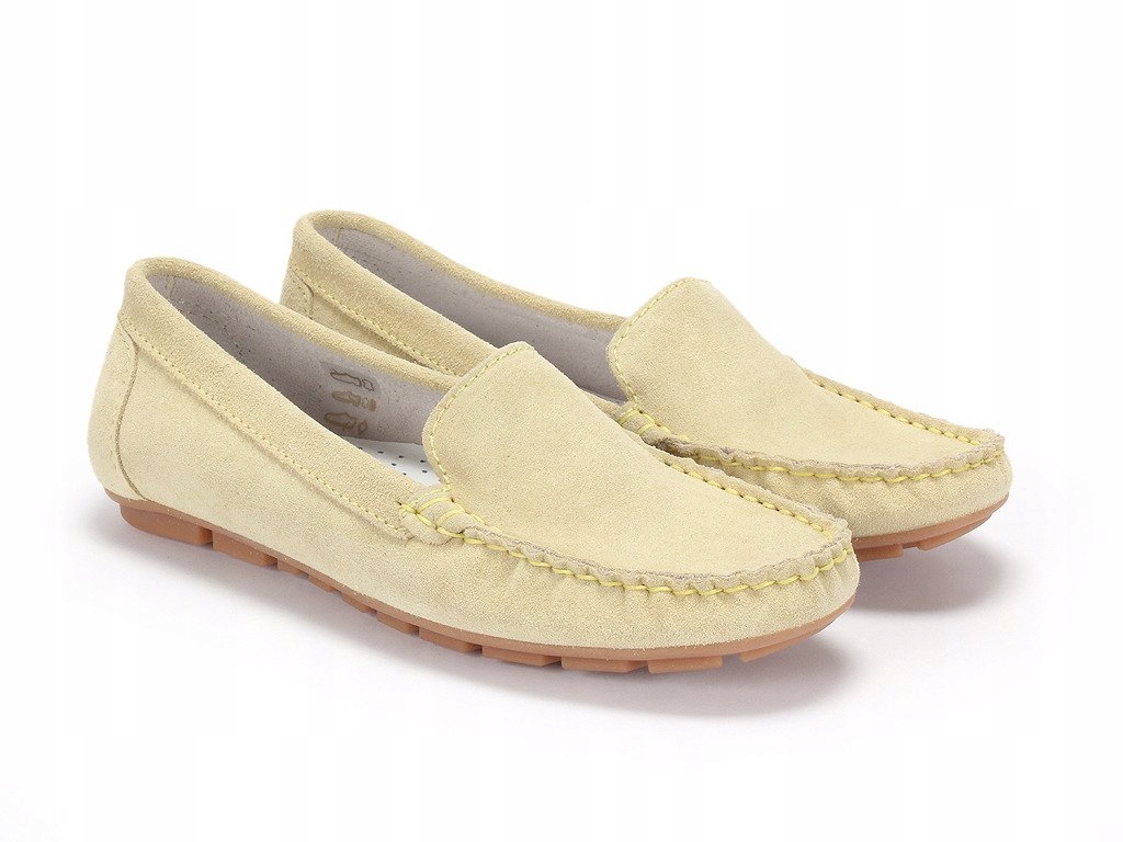 DOMENO Żółte Mokasyny damskie SOFIA