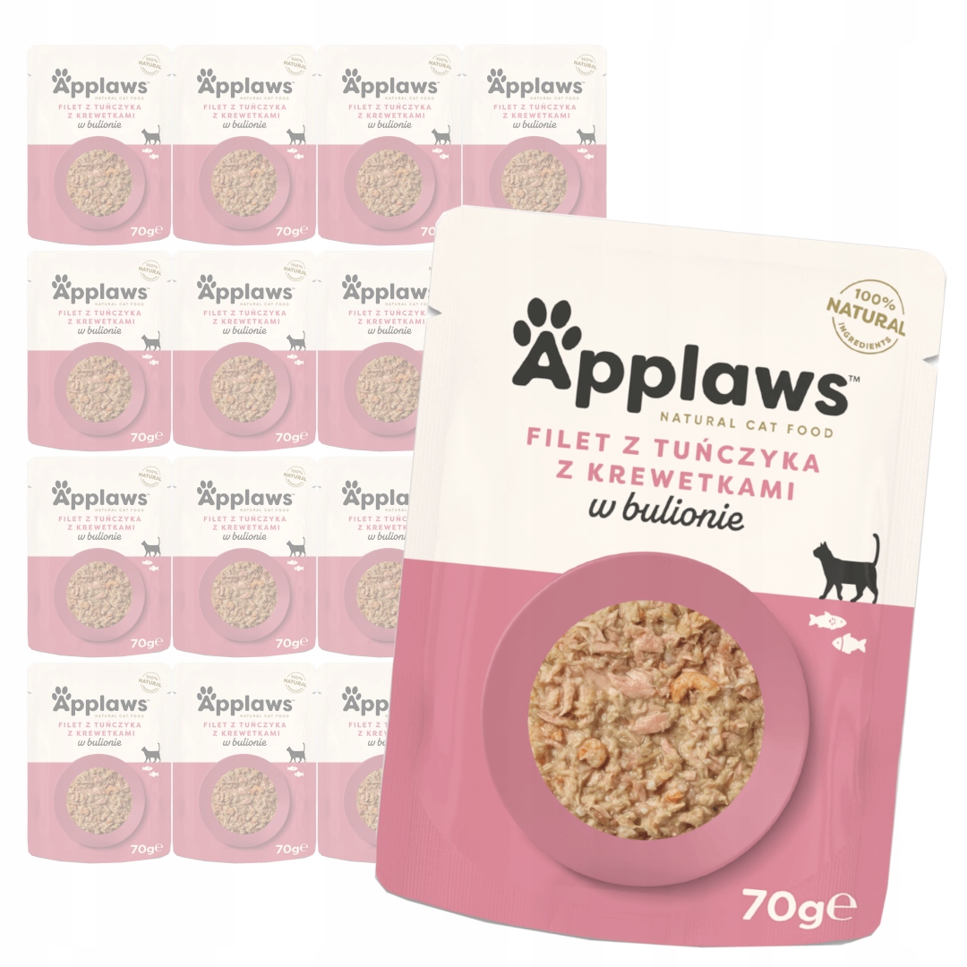 Levně Applaws Cat Mokré Krmivo Pro Kočky 16x70 g Tuňák s krevetami v vývaru