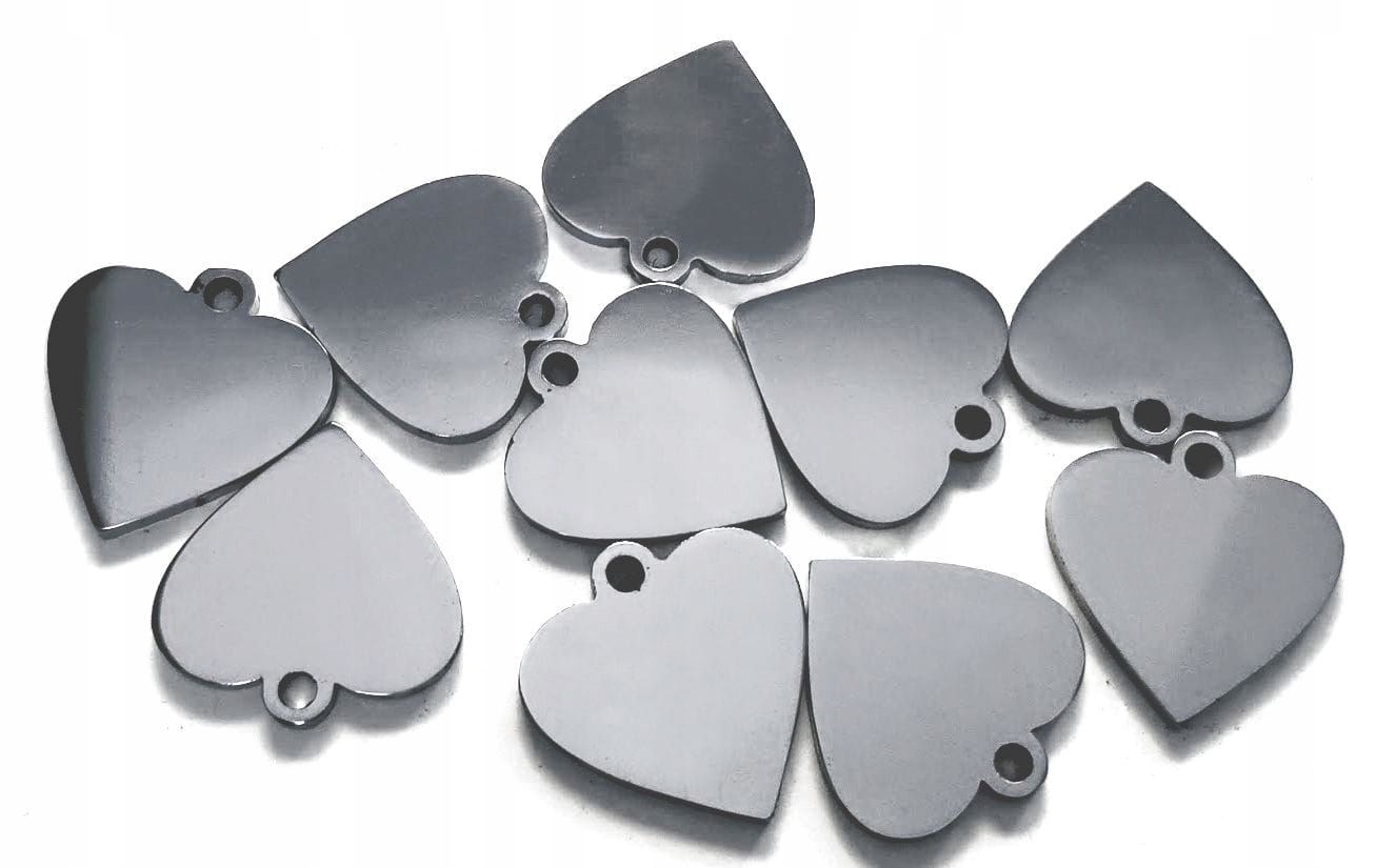 

Identyfikator metalowy serce, czysty -10szt, 30mm