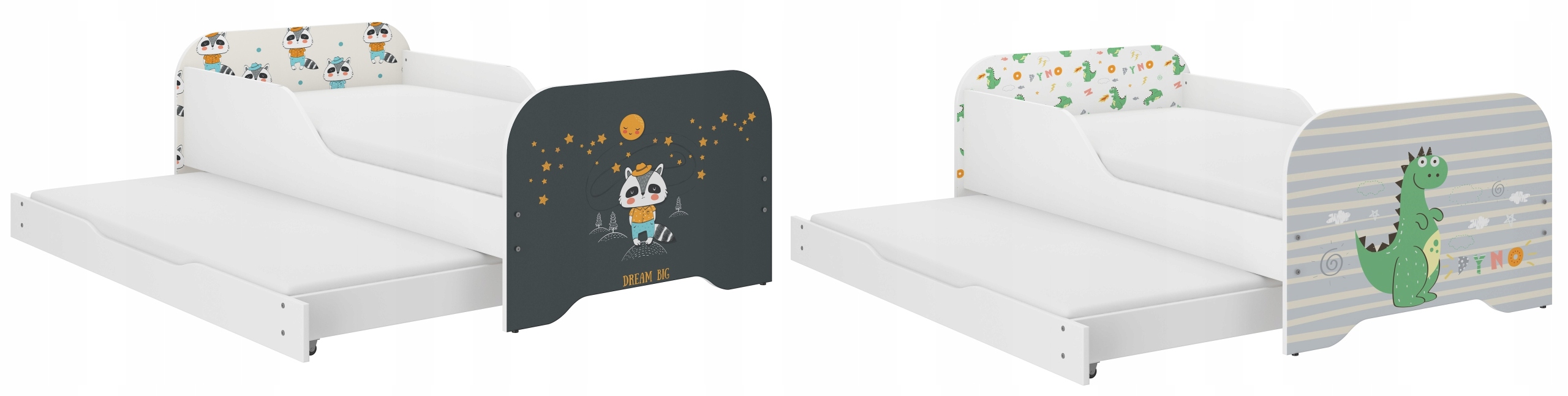 Łóżko dziecięce PODWÓJNE - Miki 160x80 - wysuwane Typ łóżko inne