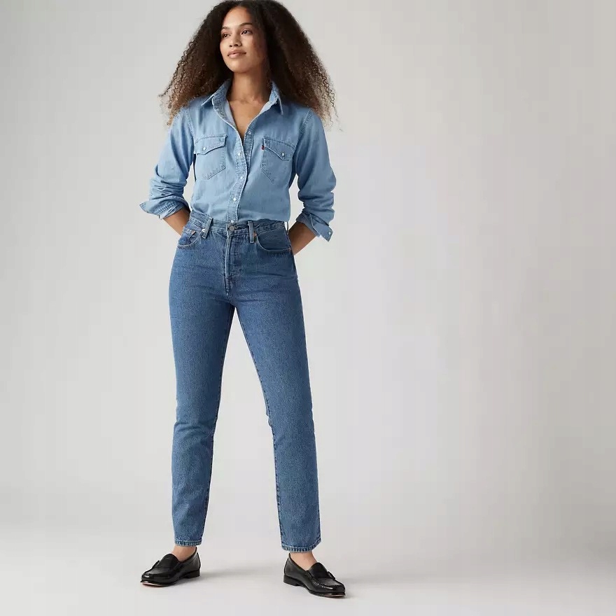 Levi's Dámské Džíny Úzké Nohavice Modré S Oděrkami Bavlna 26/32 7BA