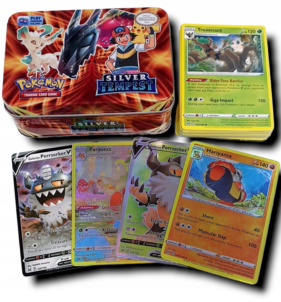 

karty pokemon Tempest puszka z kartami 42 kart