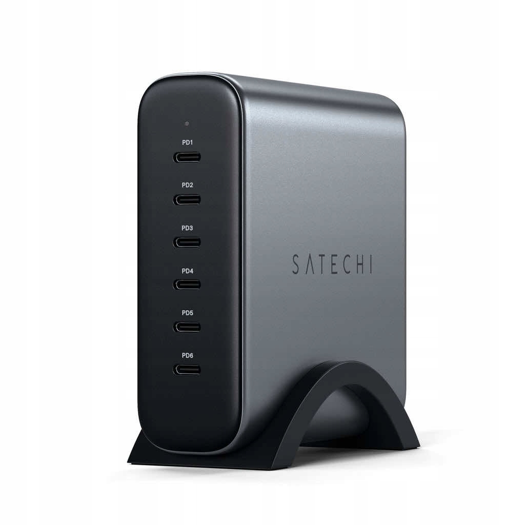 Satechi 6-Port GaN Charger – nabíječka 200W Pd GaN (6x Usb-c) (space gray)