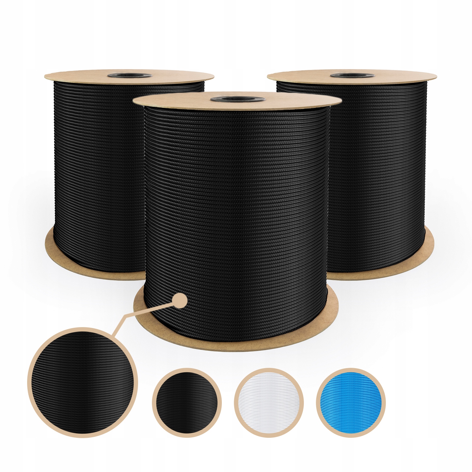 Lina Linka POLIPROPYLENOWA Żeglarska 4mm Pleciona uniwersalna CZARNA 50 m