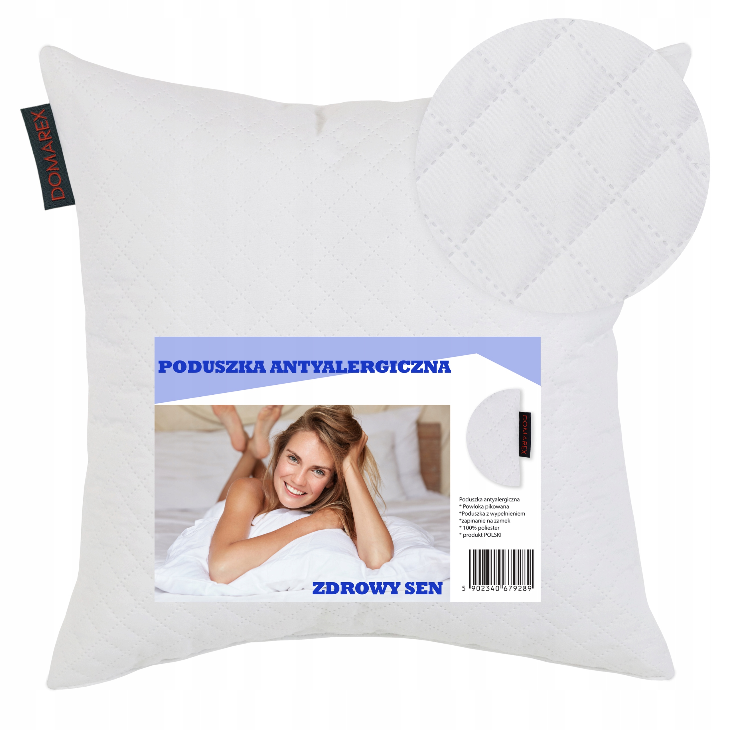 PODUSZKA 45x45 CM PIKOWANA ANTYALERGICZNA GRUBA POŚCIELOWA WKŁAD