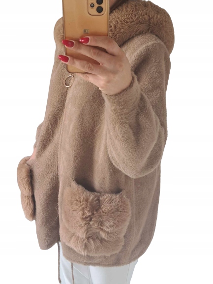 PŁASZCZ ALPAKA Z KAPTUREM KURTKA Z FUTERKIEM Kod producenta 01