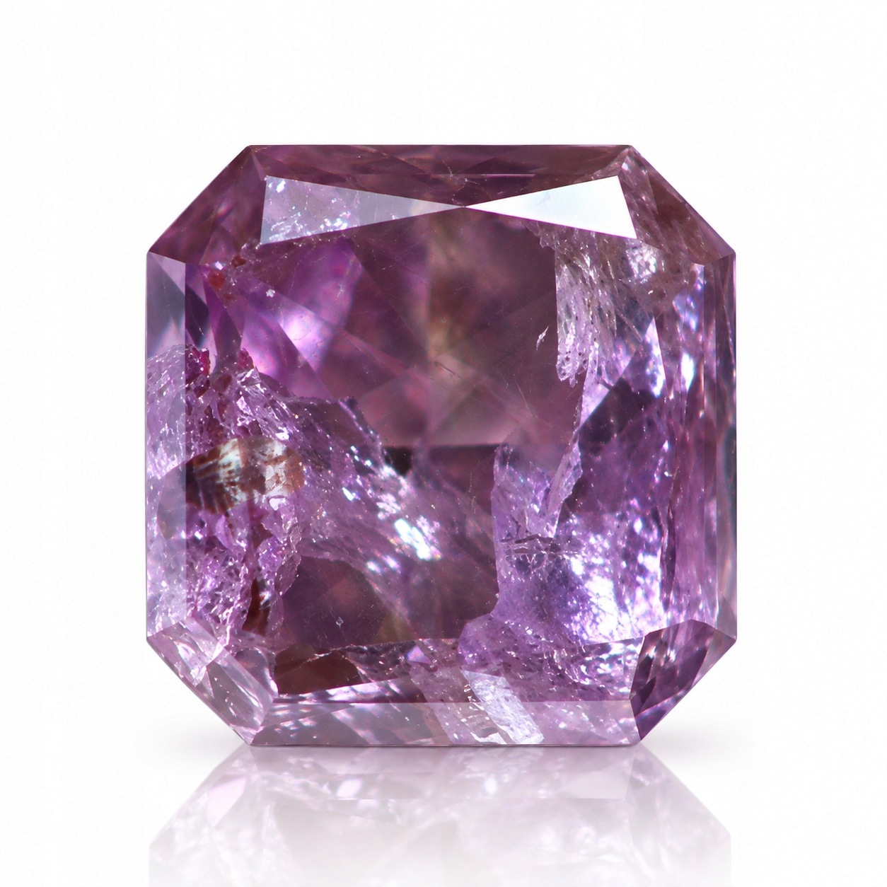 Přírodní diamant 0.14 ct růžový radiant I3 certifikát Algt