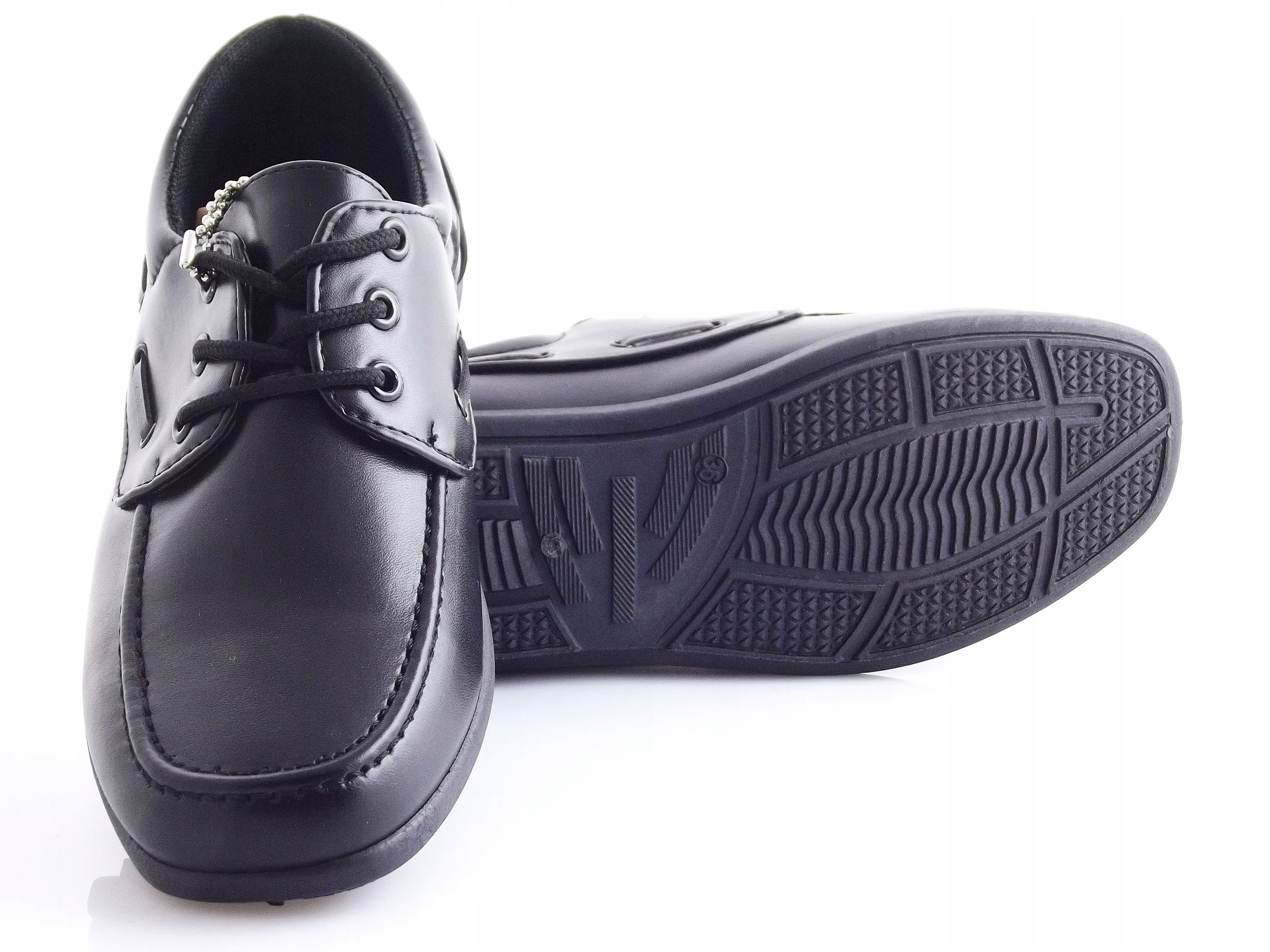 Mokasyny półbuty chłopięce czarne komunia r.37 Kolor czarny