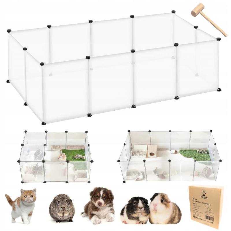 Levně Velký Kotec Klec Ohrada Výběh Pro Králíky Kočky Psa Štěňat 204x104CM