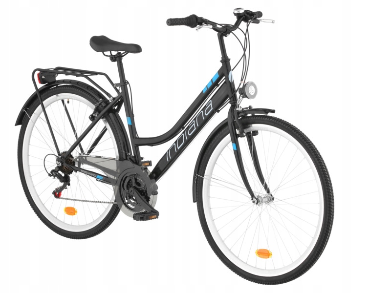 Rower miejski Indiana Trekker 21Biegów 28 cali damski Czarno-niebieski