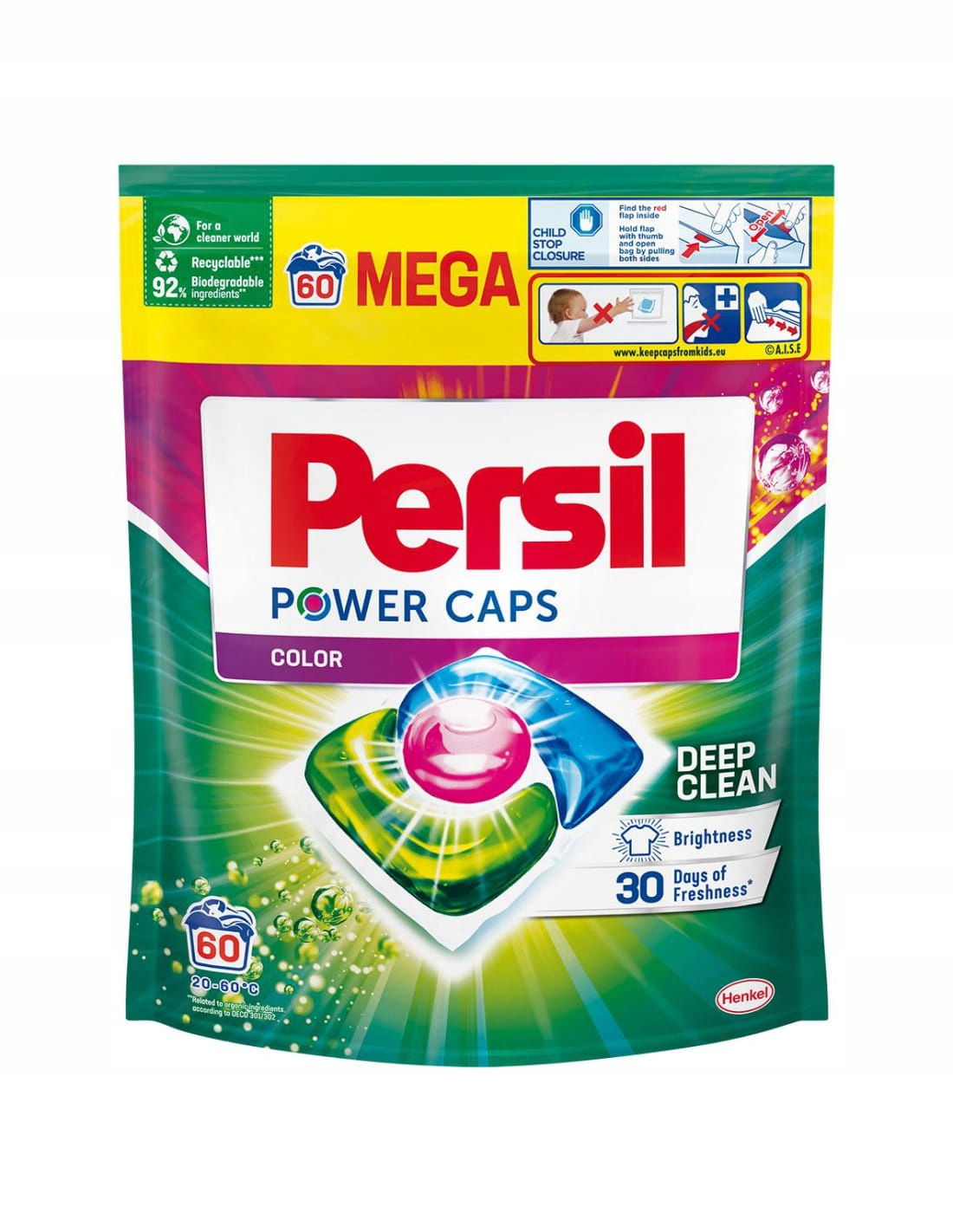 Levně Persil Power Caps Kapsle na praní barevného prádla 60 praní