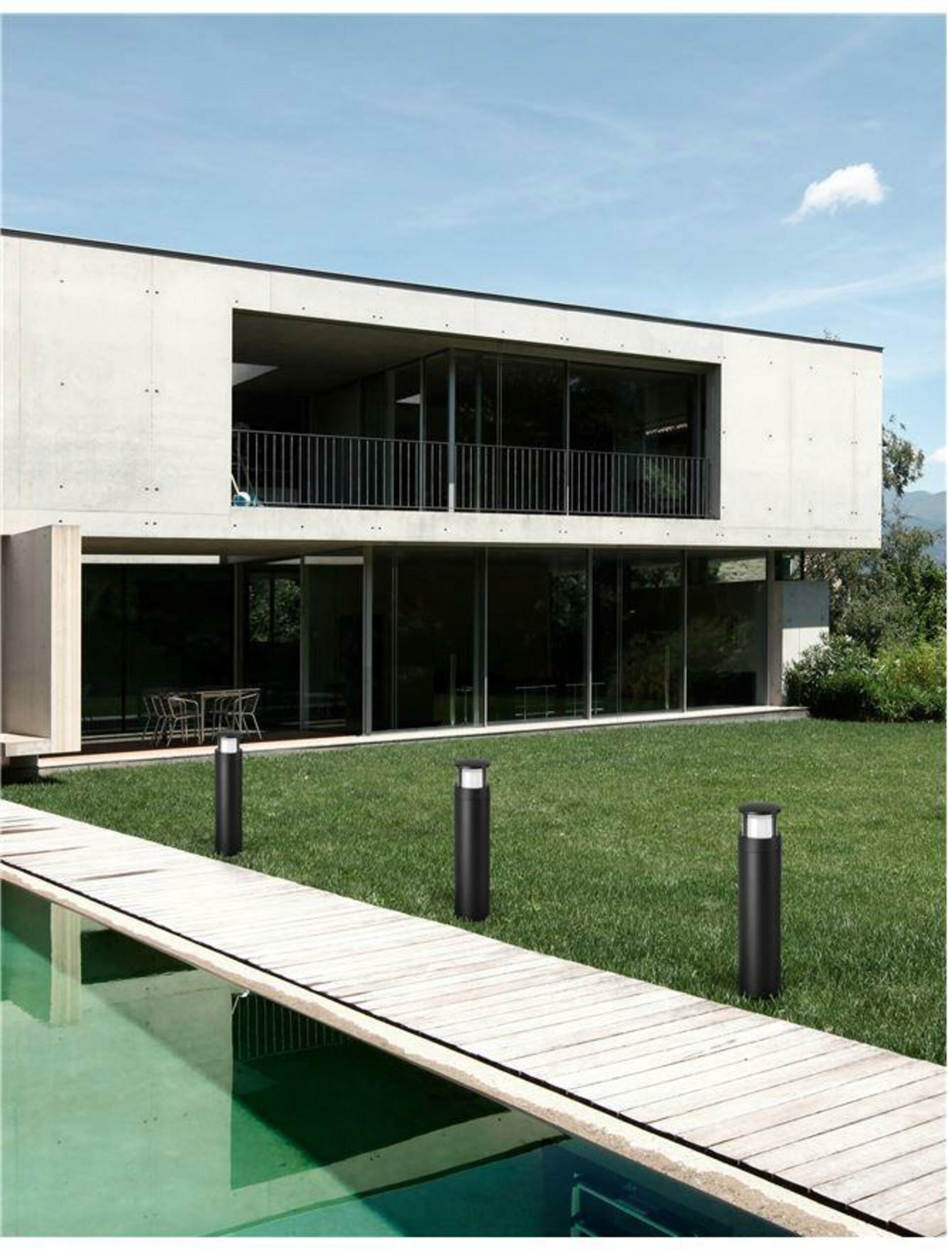 Nova Luce vonkajšie sloupkové svítidlo Agosto černý hliník a akrylový difuzo