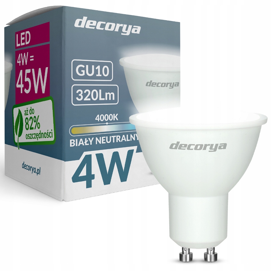 

Żarówka Led GU10 Decorya 4W 4000K Biała Neutralna