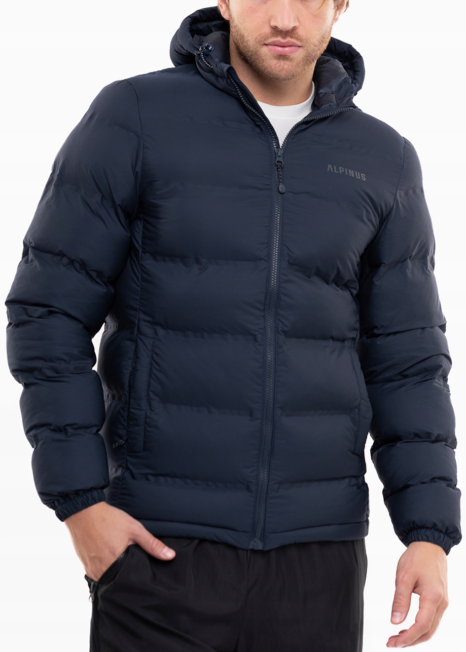 Alpinus Pánská zimní bunda s kapucí, prošívaná, lehká, teplá, vel. M