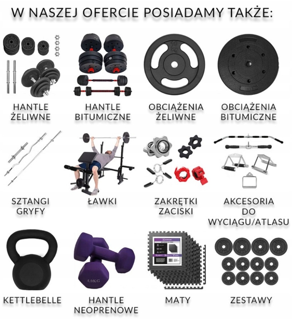 Hantle 2x15kg bitumiczne regulowane Z ŁĄCZNIKIEM zestaw 30kg GRYFY SZTANGA Waga 30 kg