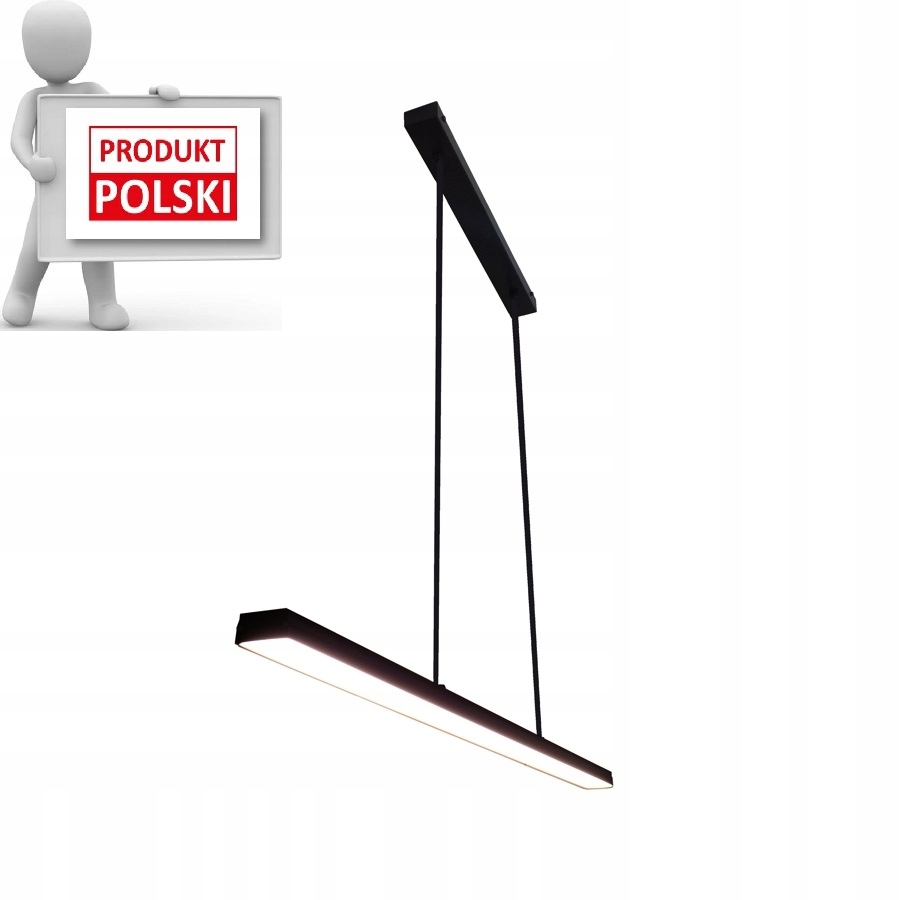 Lampa zawieszana regulowana 60W Led 230V czarna