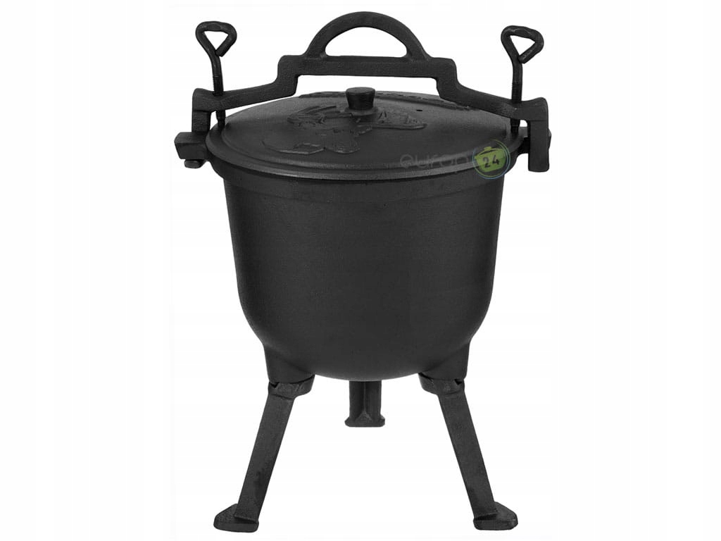 Kociołek myśliwski żeliwny 8 L EMALIOWANE WNĘTRZE Producent Rossner