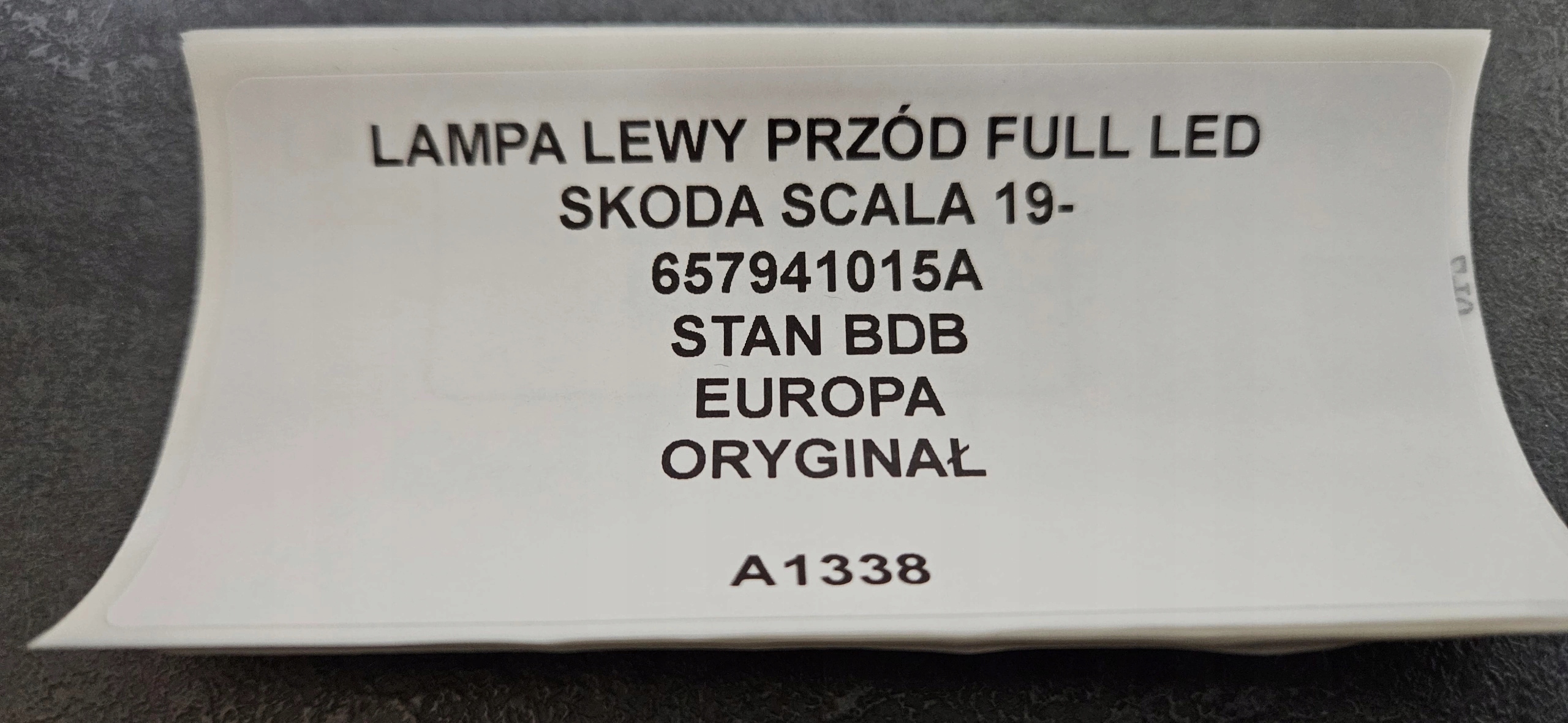 light left front FULL LED SKODA SCALA 19- original 657941015A