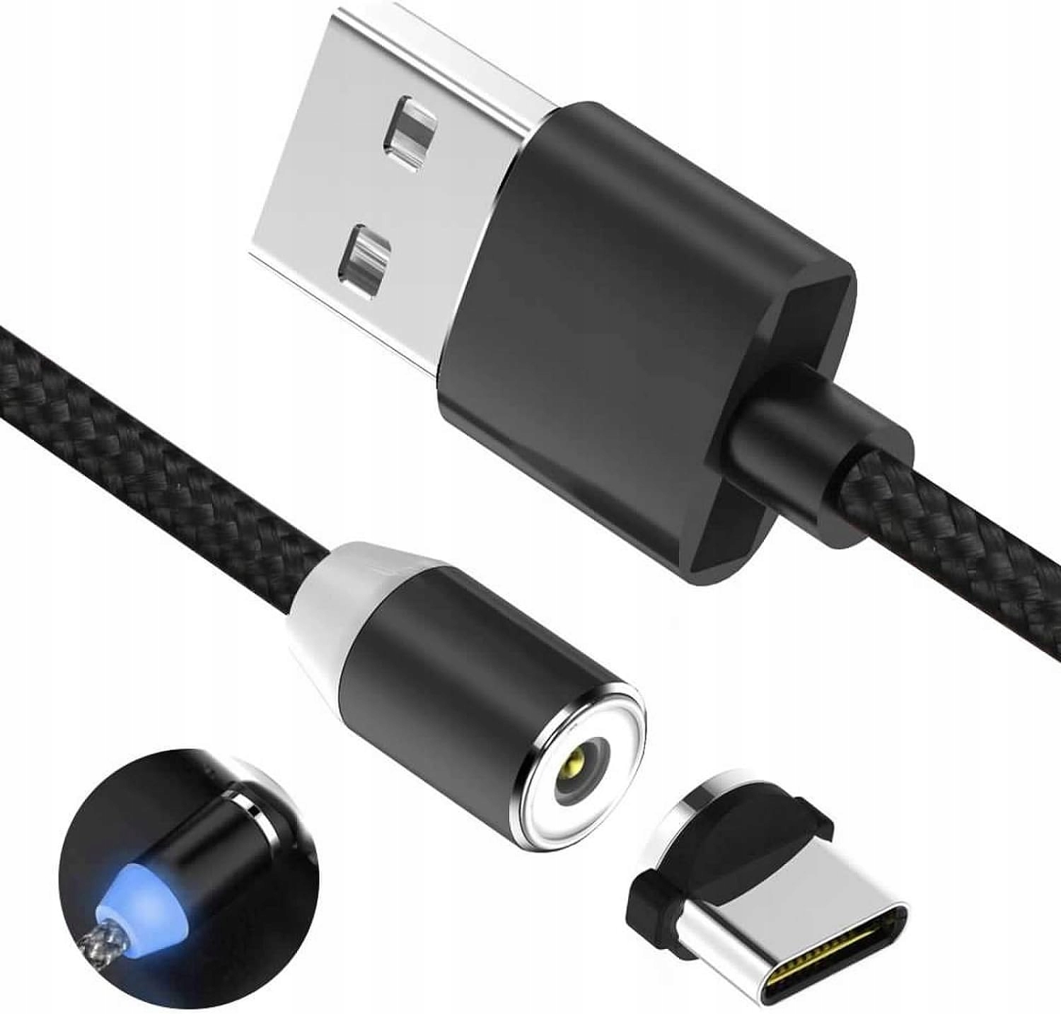 MAGNETISK KABEL 3in1 2.4A USB MICRO LIGHTNING TYPE-C FOR IPHONE-KABEL Merke Annet