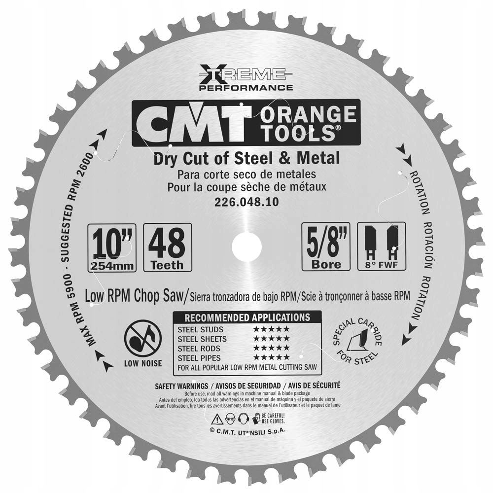 Cmt Pila Hm pro ocel 254x15,87x48Z Ocel Standard