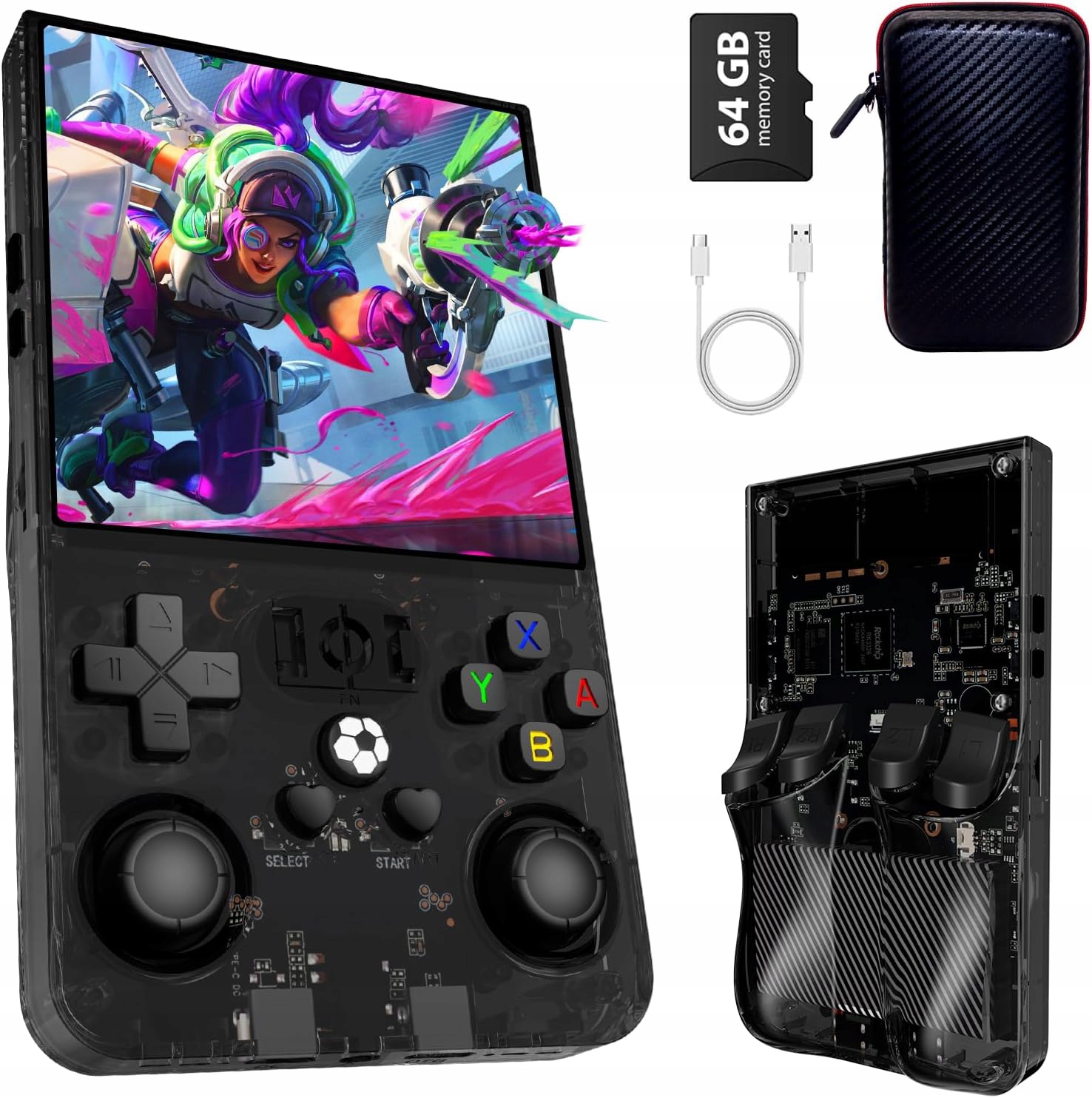 Przenośna Konsola R36MAX Do Gier Retro 18000 Gier Linux 64GB 4 Cala Ekran