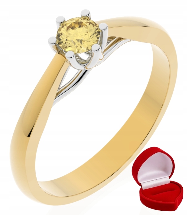 Zlatý Prstýnek 585 14k Safír 0,19 ct Krabička R24