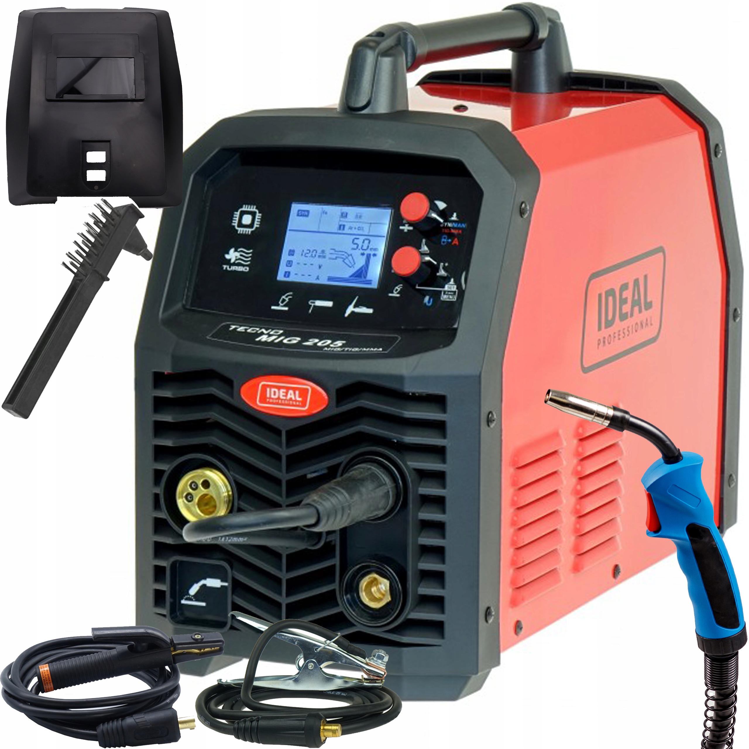 Spawarka Ideal Tecnomig 205 LCD Synergia Mig Mma Tig Flux 200A 230V