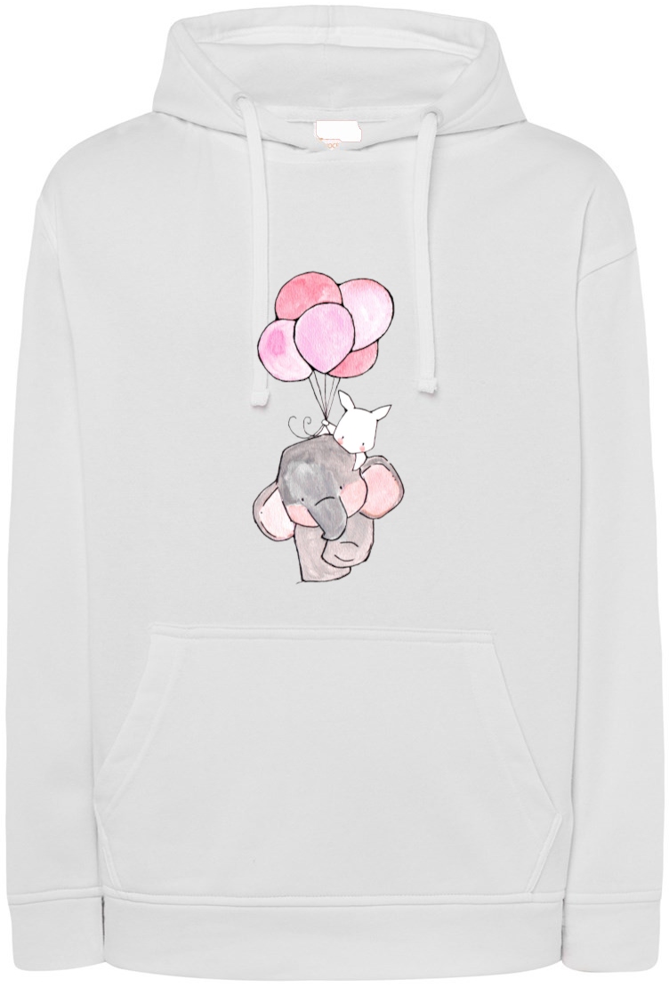 Valentýnská Mikina s potiskem Slon Balónky r.XL