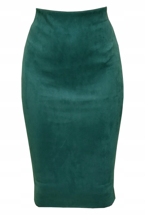 XS TUBA ZAMSZ BUTELKOWA zieleń spódnica midi fit