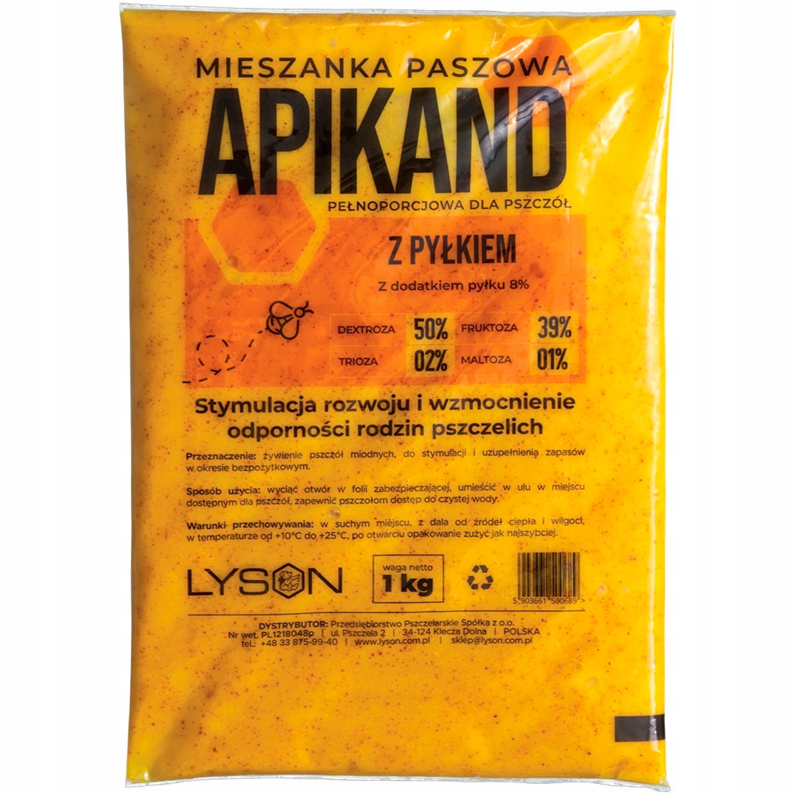 Apikand s Pylem 10x1kg Těsto Krmivo Pro Včely Apikand Pyl