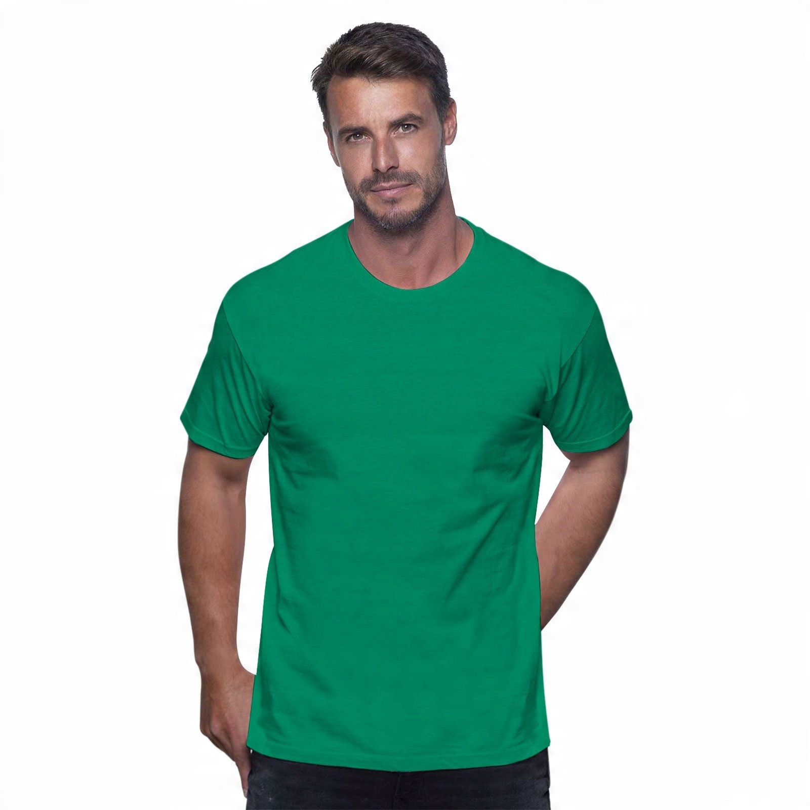 

Gładki Bawełniany T Shirt męski Jhk zieleń Xs