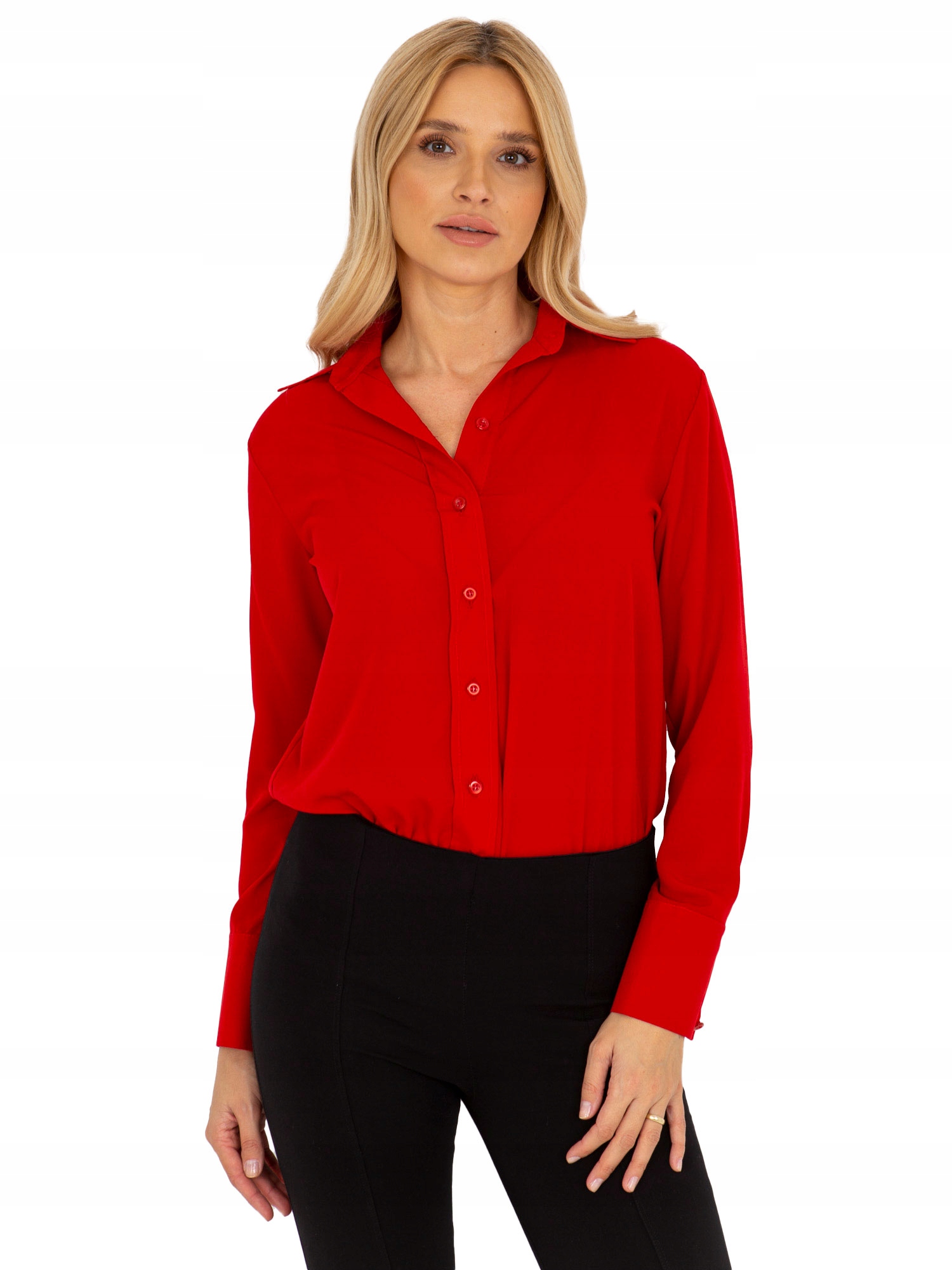 Elegancka KOSZULA DAMSKA klasyczna z kołnierzykiem