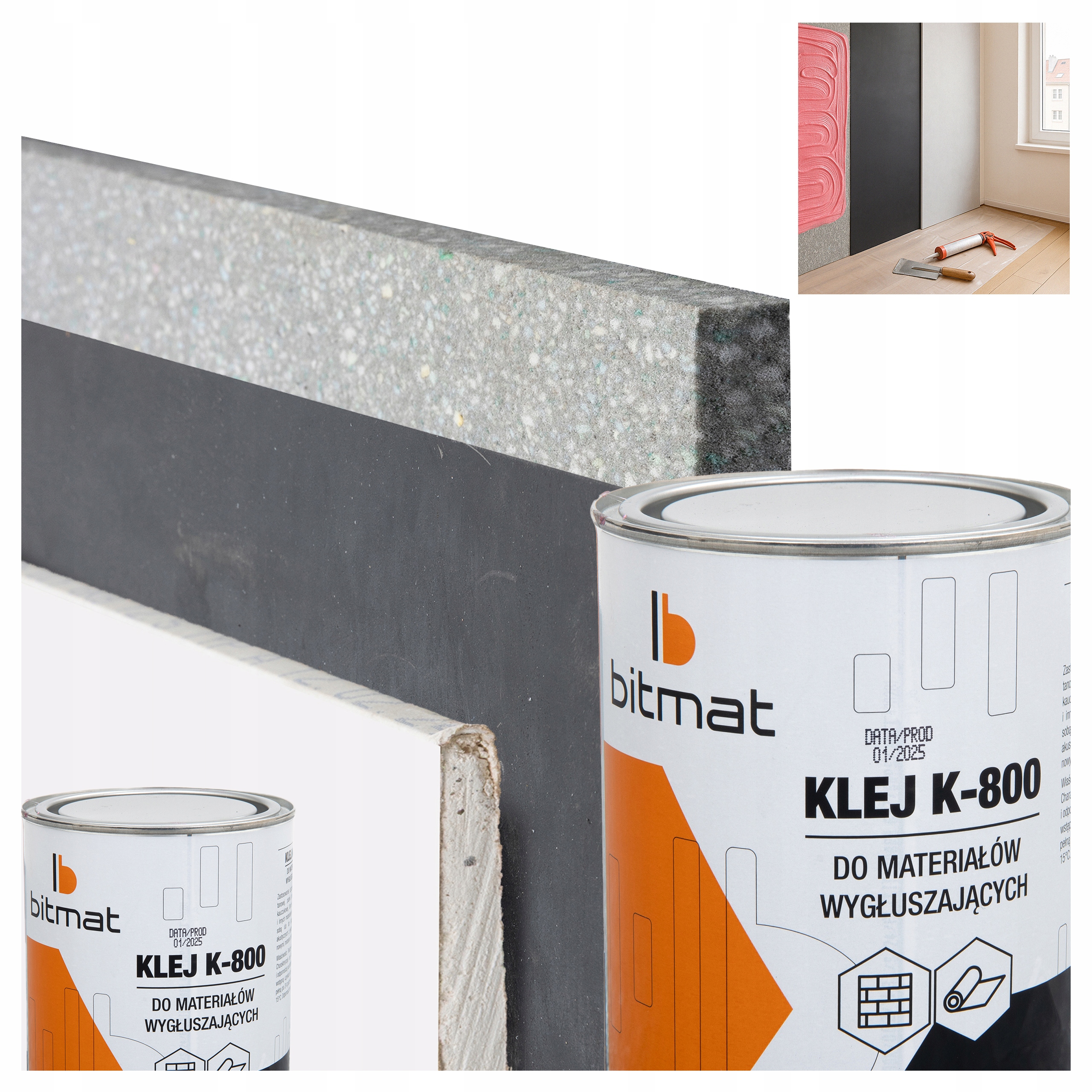 Odhlučniaca pena, zvuková izolácia stien v miestnostiach 1 m2