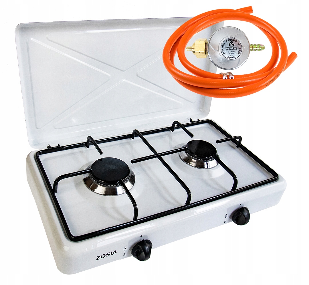 

Kuchenka gazowa turystyczna 2 palniki biała Zestaw