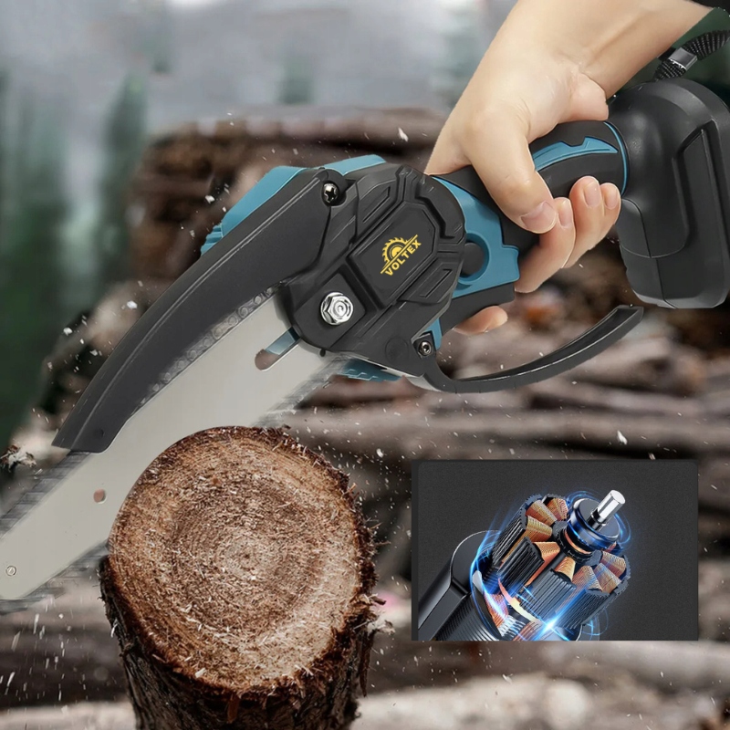 Piła AKUMULATOROWA Łańcuchowa ELEKTRYCZNA Pilarka Do GAŁĘZI 6 Cali + 2 AKU Napięcie akumulatora 21 V