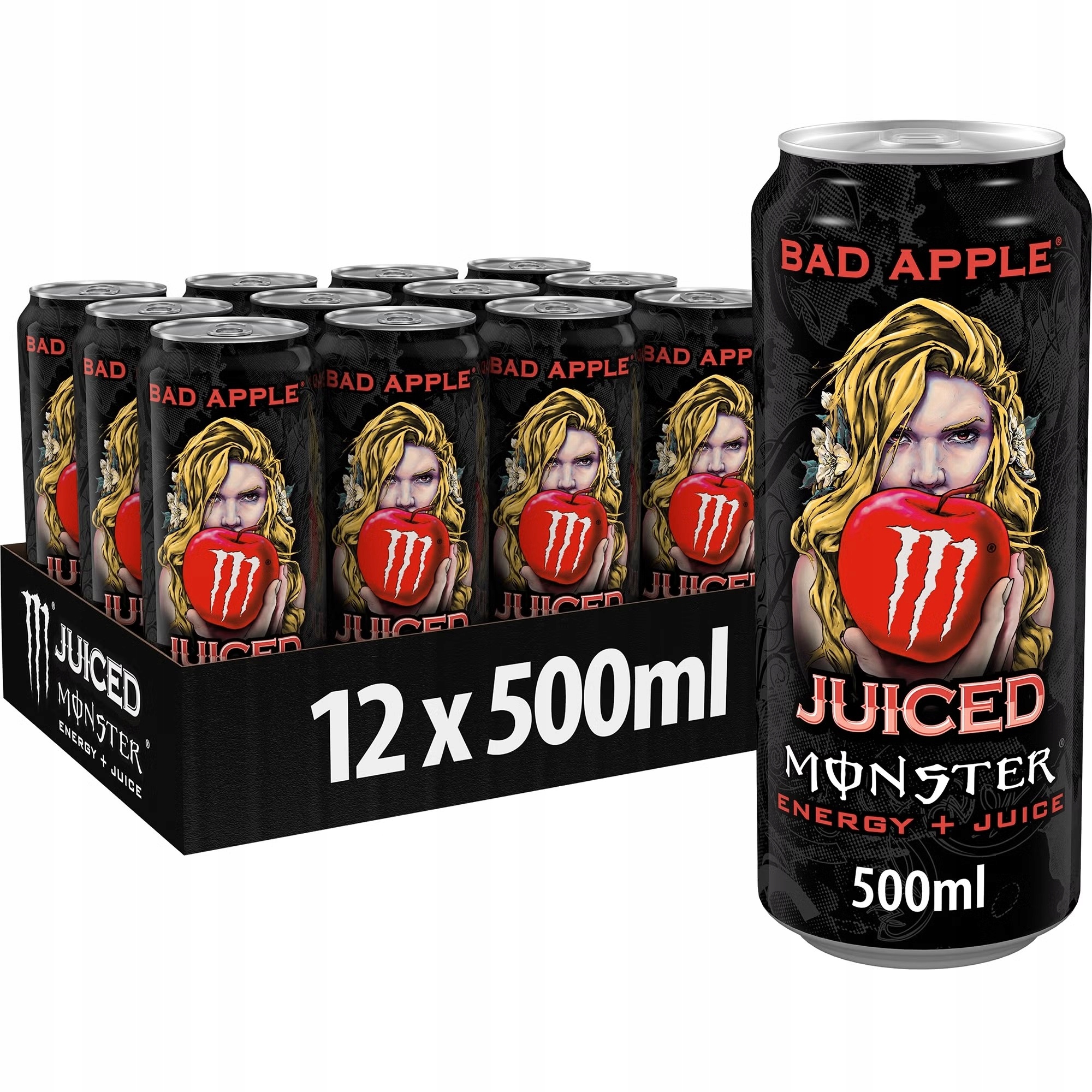 Monster Juiced Bad Apple sycený energetický nápoj 12x500ml