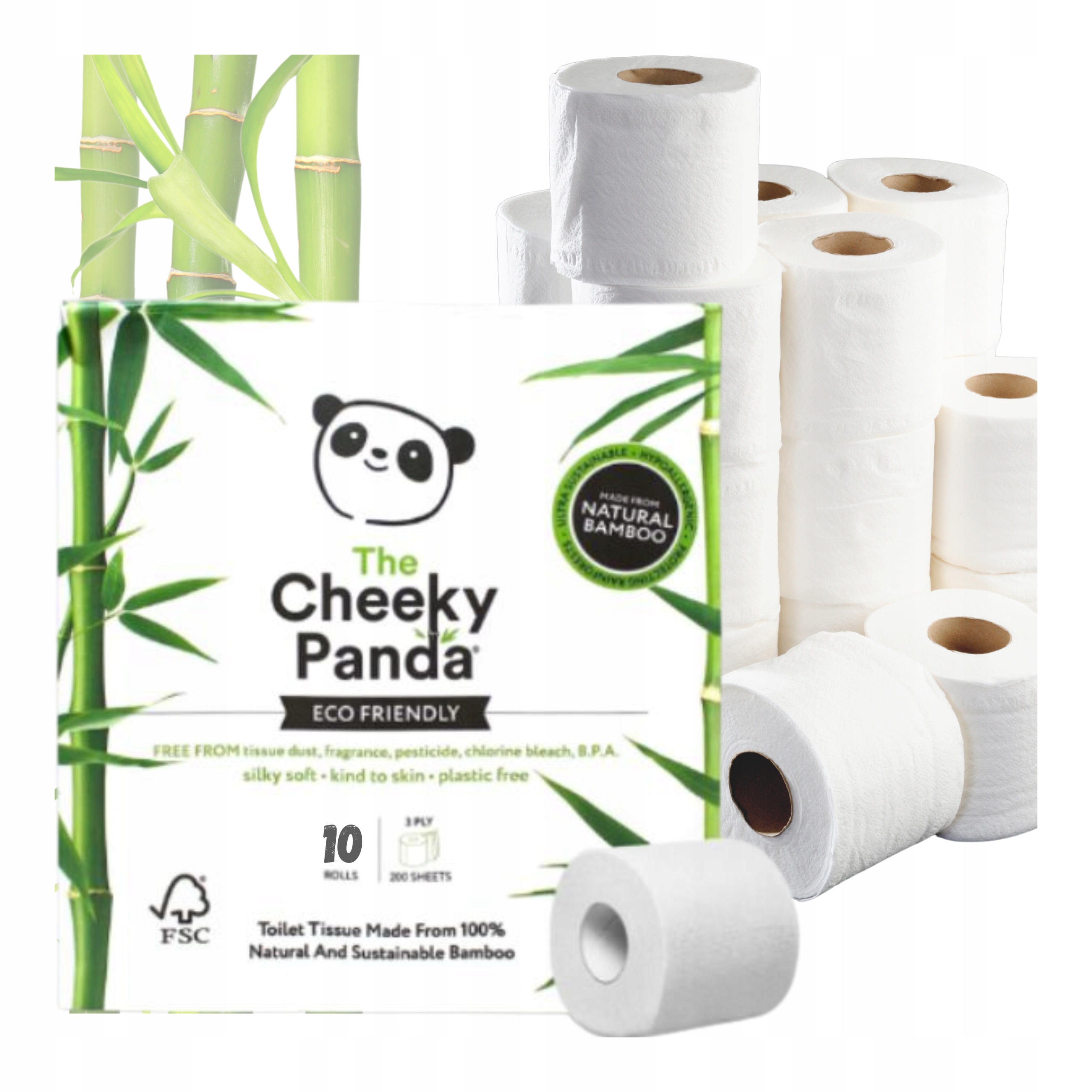 Kuchyňský papírový ručník 10 rolí Bambusové tvrdé listy odolné Eko