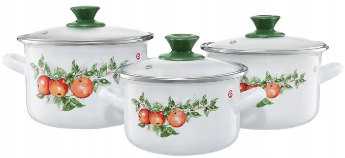 

Komplet Zestaw Garnków Emaliowanych Indukcja 6 El