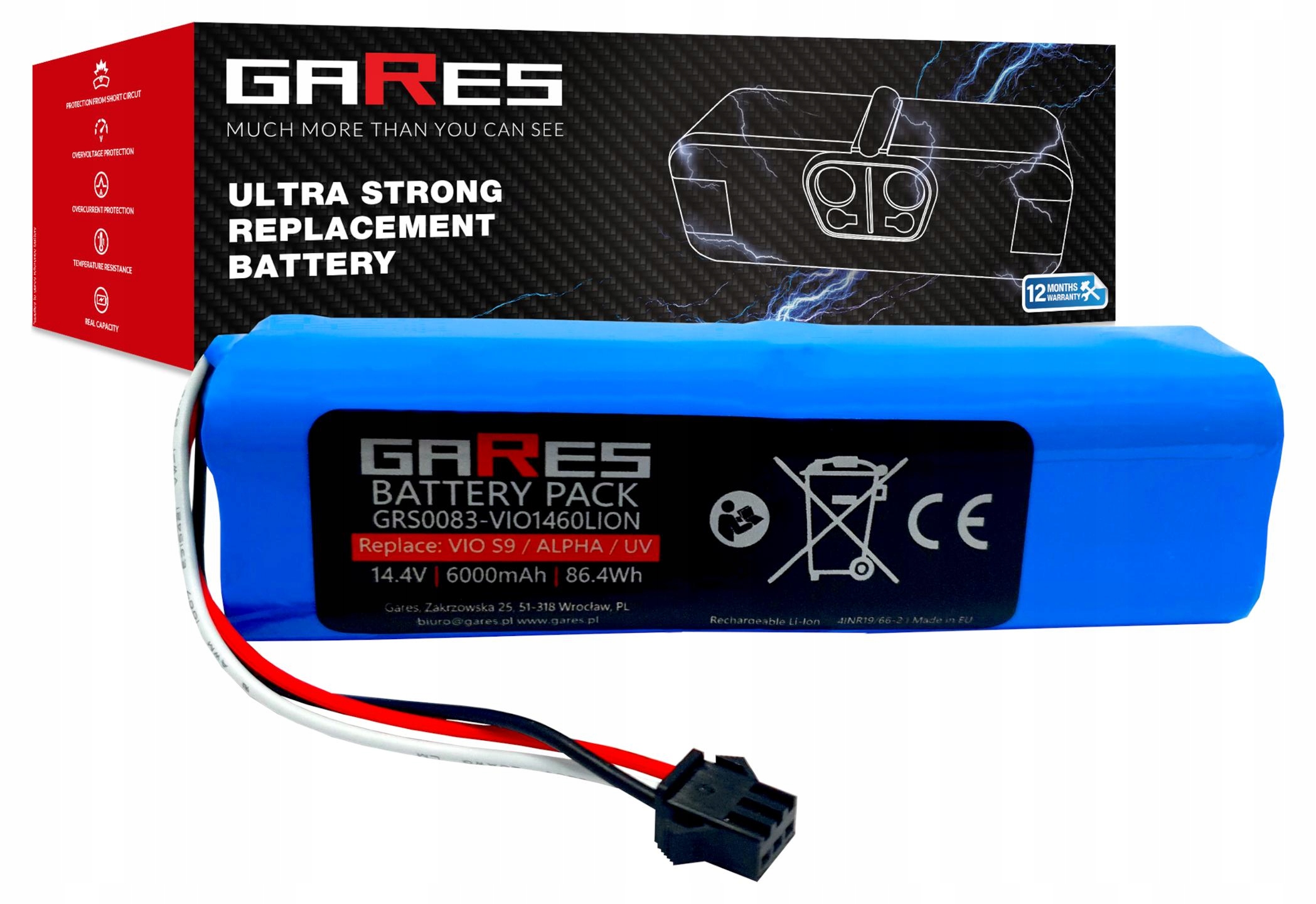 Akumulátor Gares pro Lydsto R1 Neabot N2 14,4V 6,0Ah