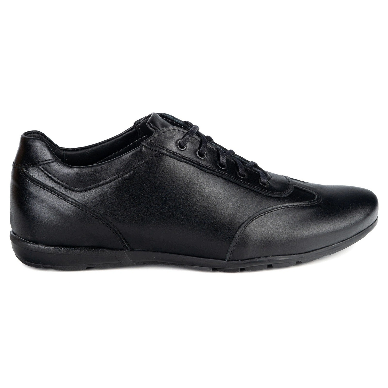 Pánské kožené sportovní boty casual 7002DT černé 43