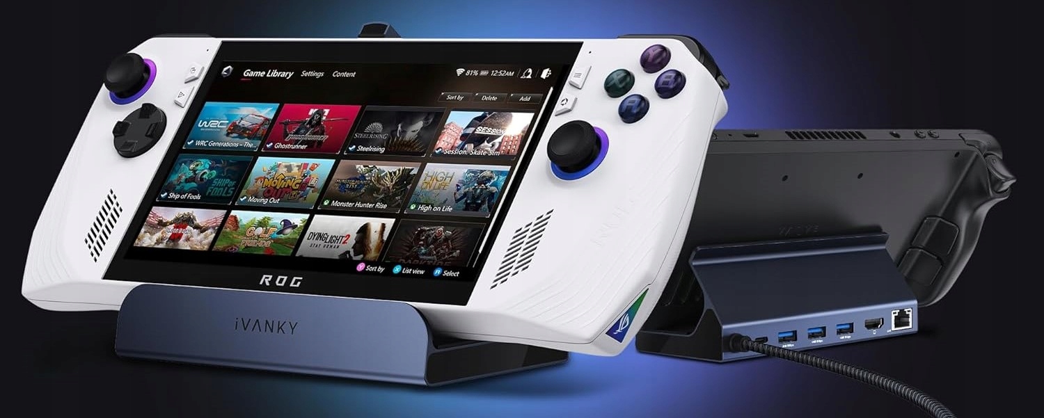 iVANKY 8-v-1 Dokovací stanice Rog Ally s Hdmi 2.1 4K@120Hz, 1Gbps Ethernet a 3 * Usb-a 3.0