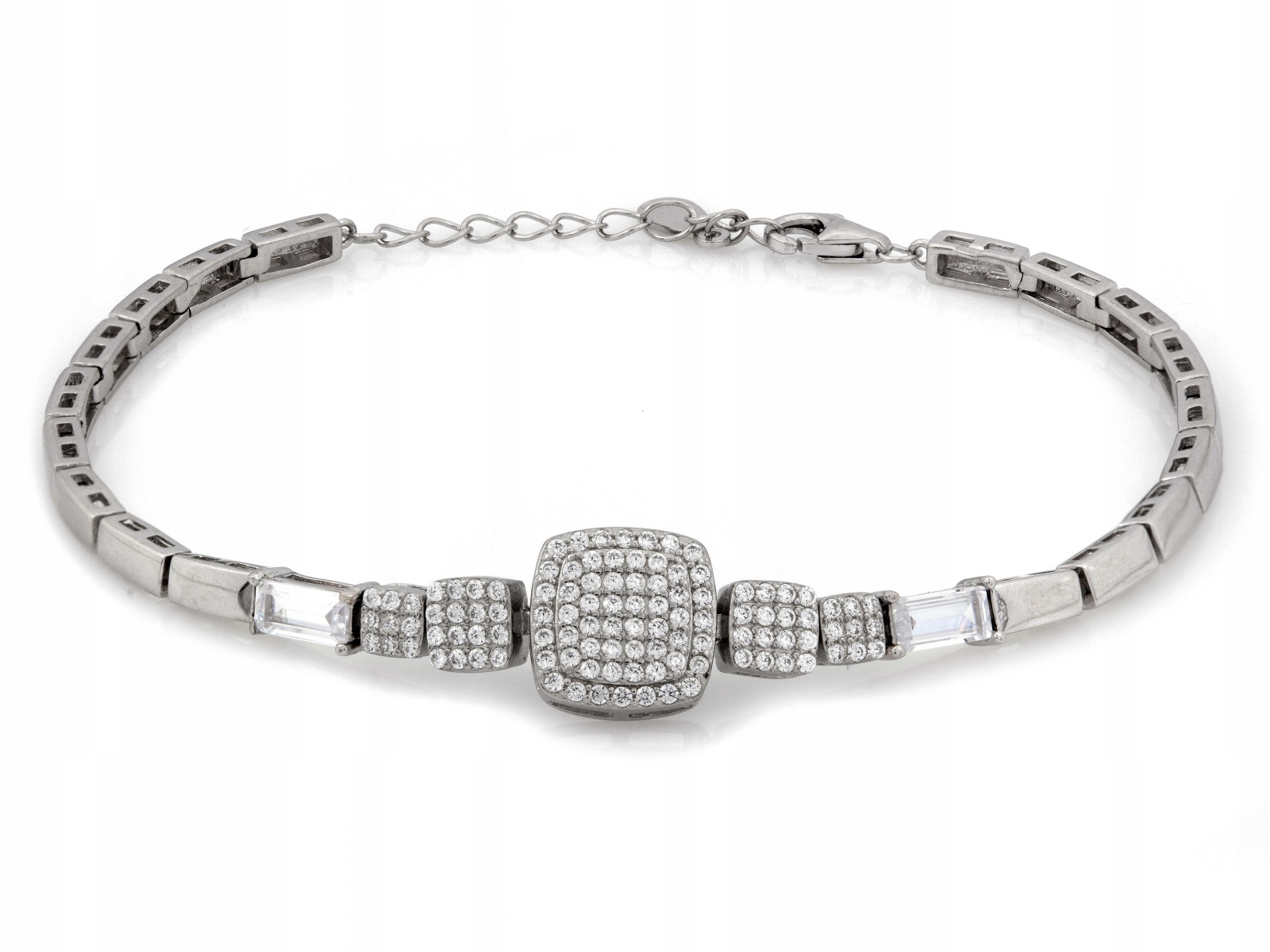 Stříbrný náramek 925 Elementová s zirkony, elegantní módní design r20