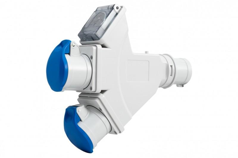 Kempingový adaptér zástrčka 16A 3p, gn.2x16A 3P 230V